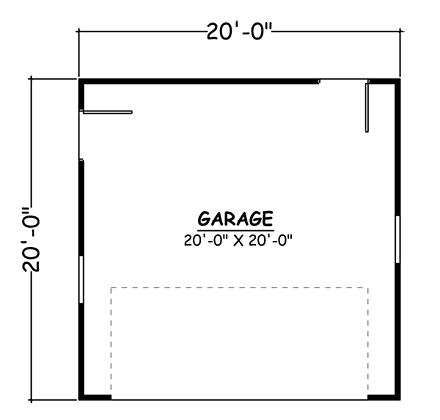 Garage Plan 40654 - 1 Car Garage First Level Plan