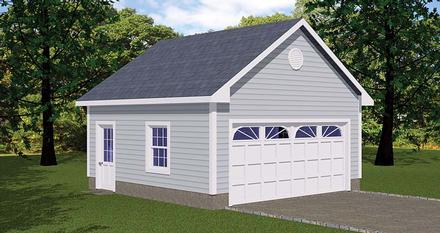 Garage Plan 40654 - 1 Car Garage Elevation