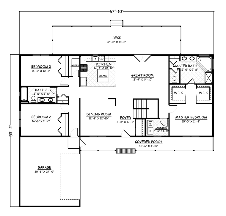 Colonial Country Southern Level One of Plan 40663