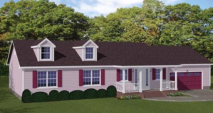 Ranch Traditional Elevation of Plan 40665