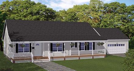 Country Ranch Southern Traditional Elevation of Plan 40668