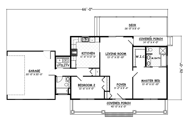 Country Ranch Traditional Level One of Plan 40671