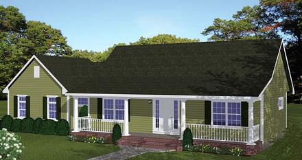 Country Ranch Traditional Elevation of Plan 40671