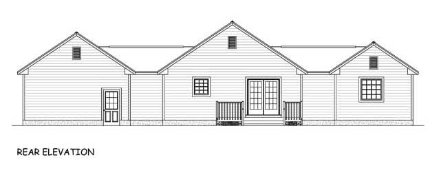 Ranch Traditional Rear Elevation of Plan 40672