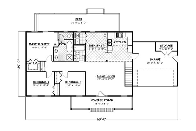 Ranch Traditional Alternate Level One of Plan 40673