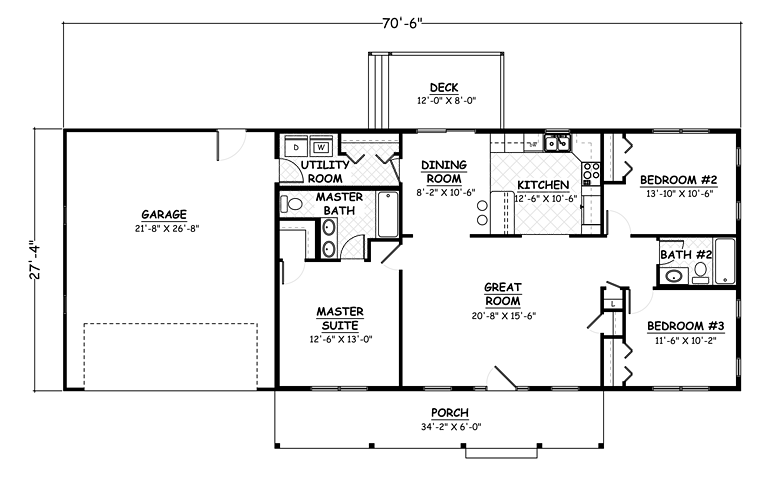 Country Ranch Traditional Level One of Plan 40675