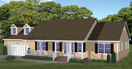 Country Ranch Traditional Elevation of Plan 40675