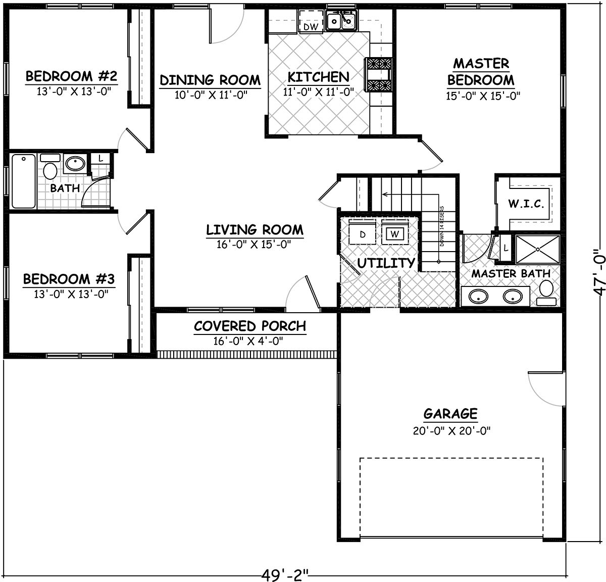 House Plan 40677 Alternate Level One