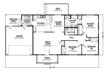 House Plan 40680 First Level Plan