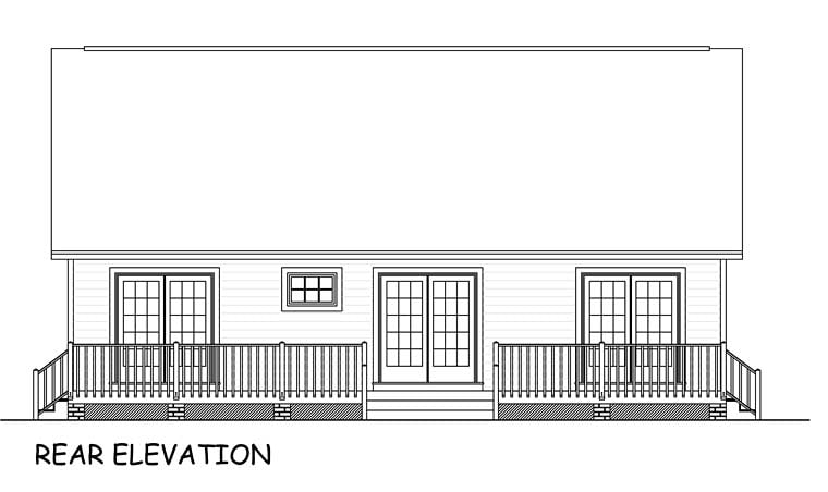 Ranch Traditional Rear Elevation of Plan 40685