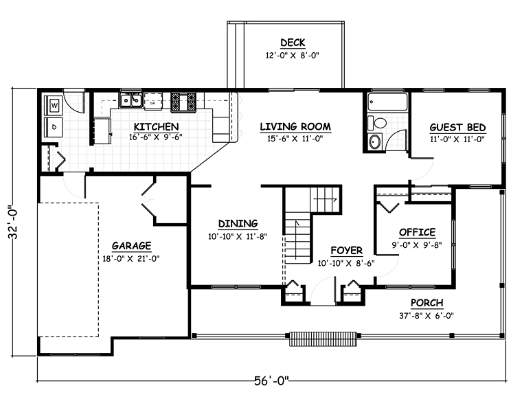 Country Farmhouse Southern Level One of Plan 40687