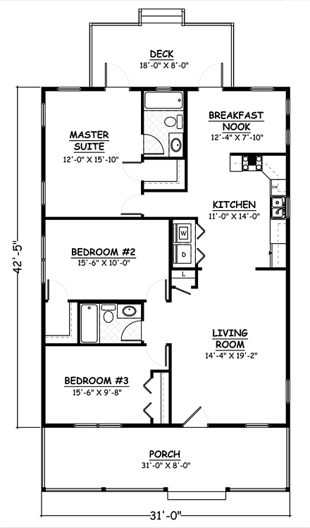 House Plan 40688 First Level Plan