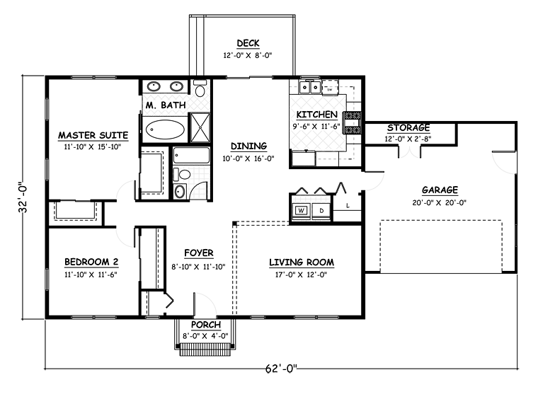 Ranch Traditional Level One of Plan 40691