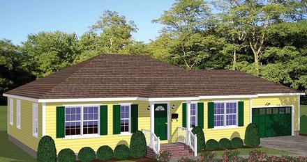 Ranch Traditional Elevation of Plan 40691