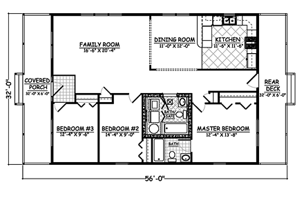 House Plan 40698 First Level Plan