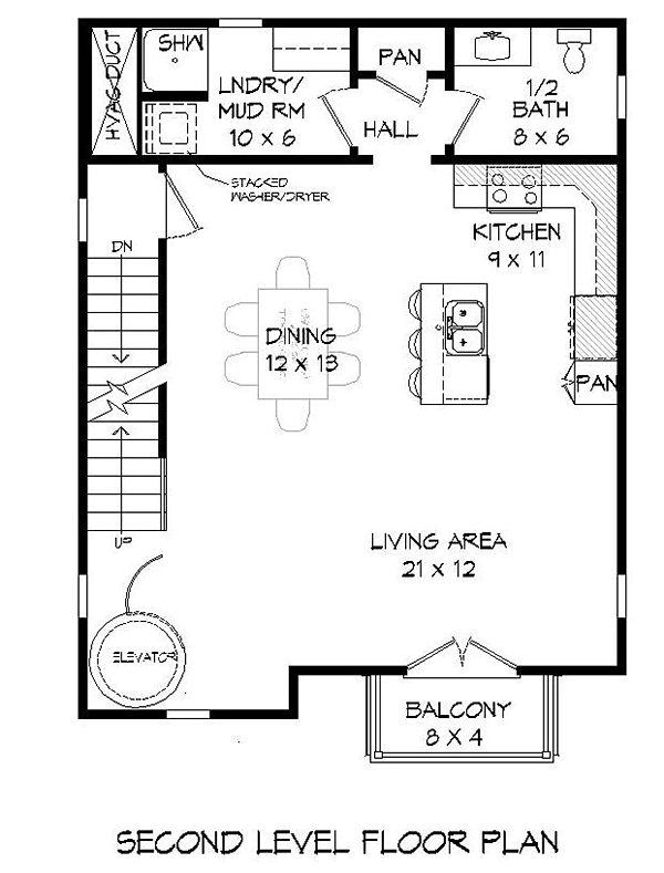 Plan 40800 Modern 4 Story Garage Apartment Plan with Amazing Ro