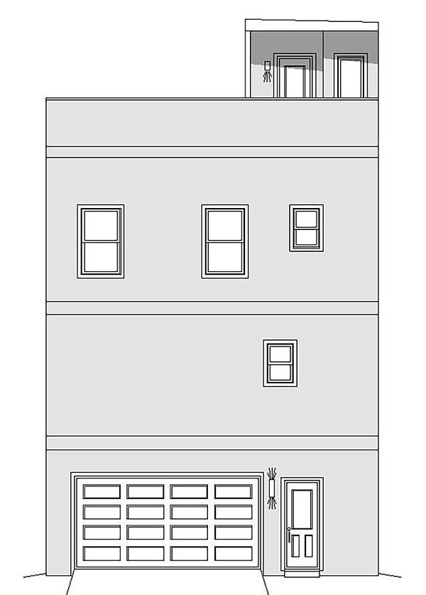 Contemporary Modern Rear Elevation of Plan 40800