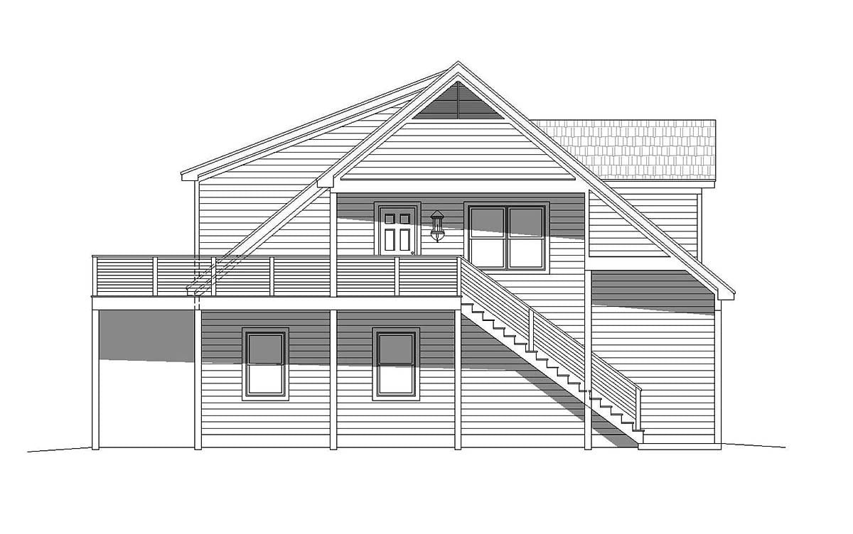 Country, Traditional Plan with 2500 Sq. Ft., 2 Bedrooms, 3 Bathrooms, 5 Car Garage Picture 3