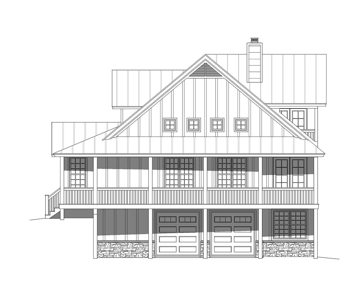 Country, Farmhouse, Traditional Plan with 2200 Sq. Ft., 3 Bedrooms, 2 Bathrooms, 2 Car Garage Picture 2