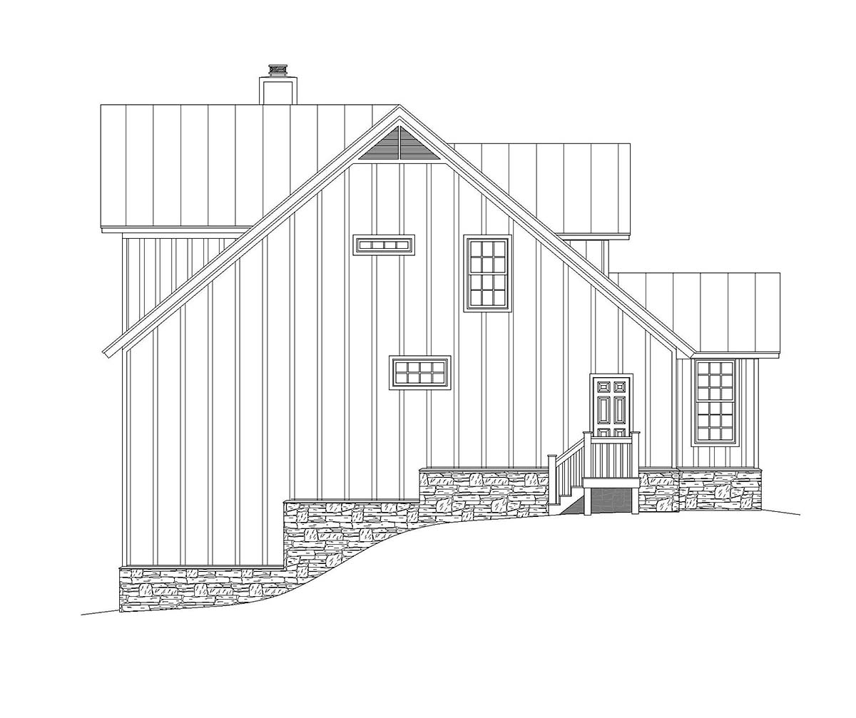 Country, Farmhouse, Traditional Plan with 2200 Sq. Ft., 3 Bedrooms, 2 Bathrooms, 2 Car Garage Picture 3