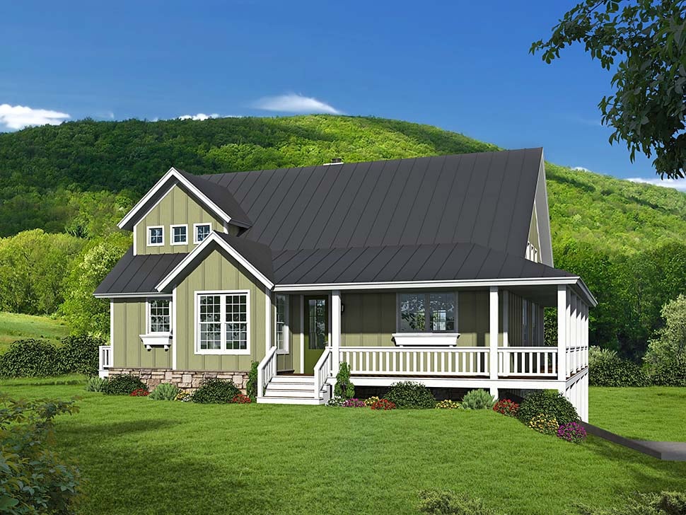 Country, Farmhouse, Traditional Plan with 2200 Sq. Ft., 3 Bedrooms, 2 Bathrooms, 2 Car Garage Picture 5