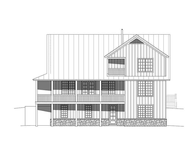 Country, Farmhouse, Traditional Plan with 2200 Sq. Ft., 3 Bedrooms, 2 Bathrooms, 2 Car Garage Picture 6