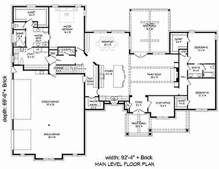 House Plan 40805 First Level Plan