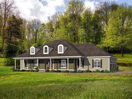 Country Farmhouse Ranch Traditional Elevation of Plan 40806