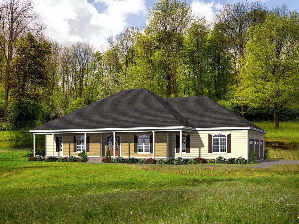Country, Farmhouse, Ranch, Traditional Plan with 3491 Sq. Ft., 4 Bedrooms, 5 Bathrooms, 3 Car Garage Picture 4