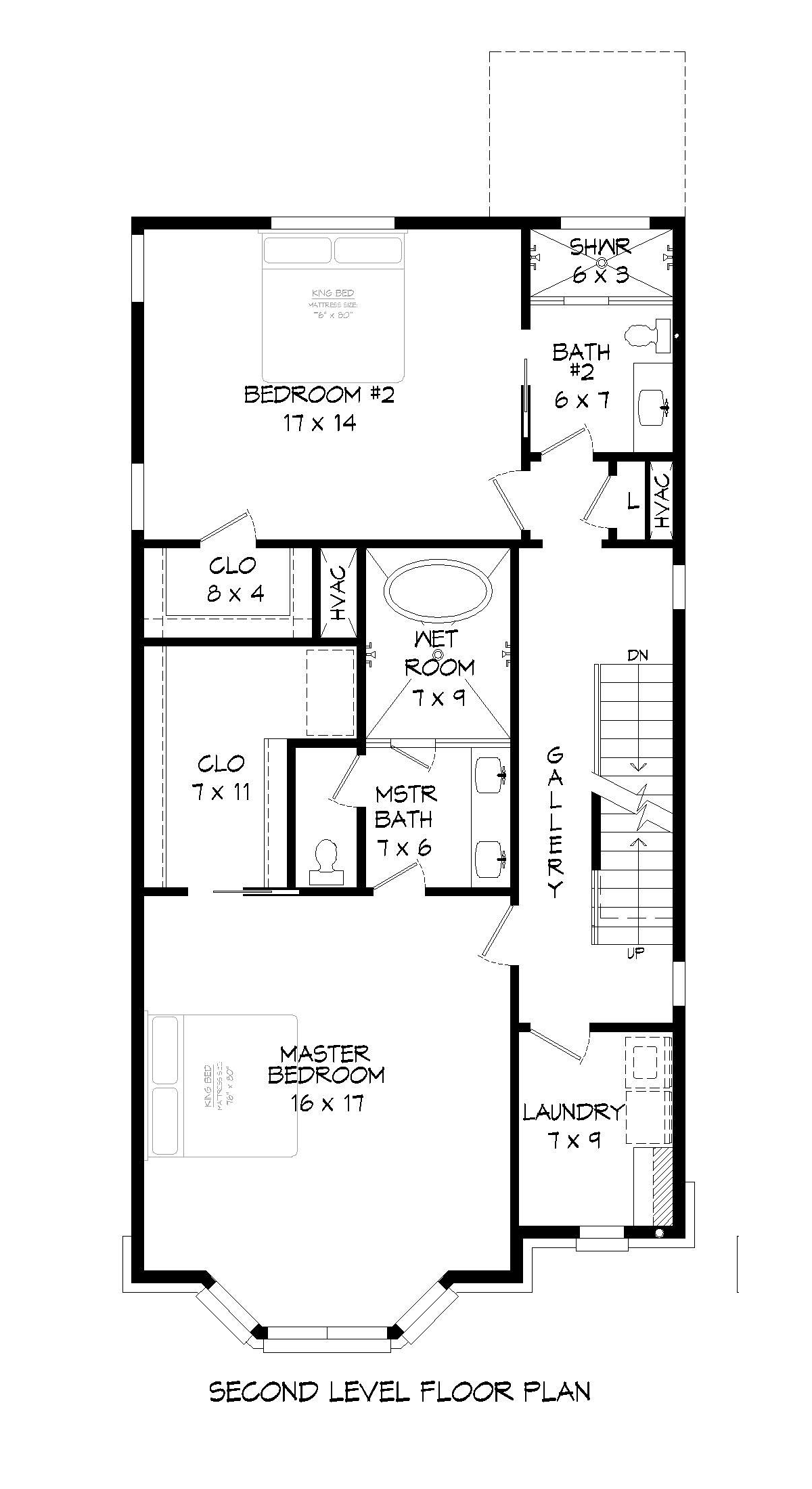 Contemporary European Greek Revival Modern Level Two of Plan 40808