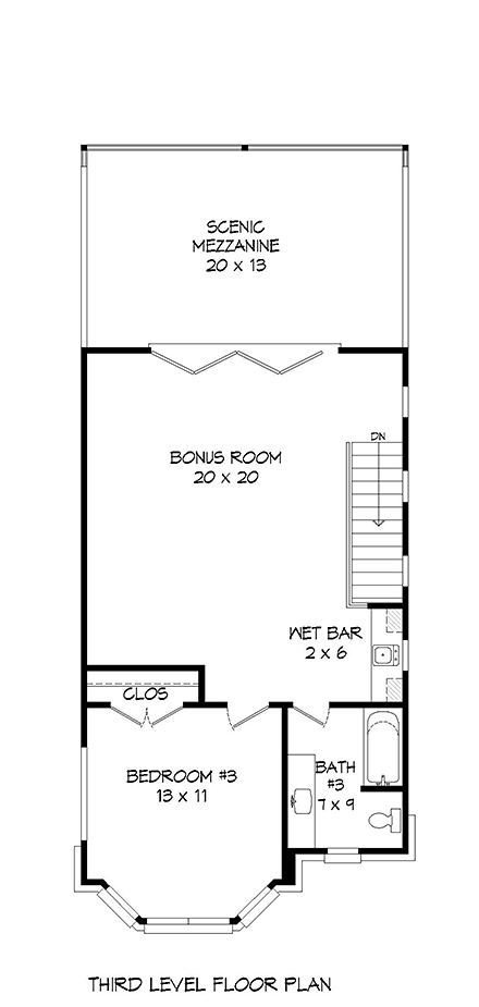 House Plan 40809 Third Level Plan