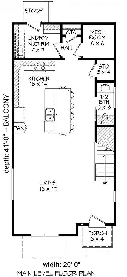 House Plan 40812 First Level Plan