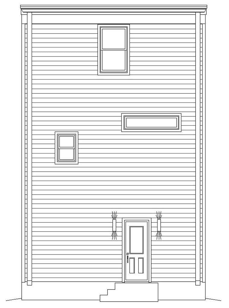 Coastal Contemporary Modern Rear Elevation of Plan 40812