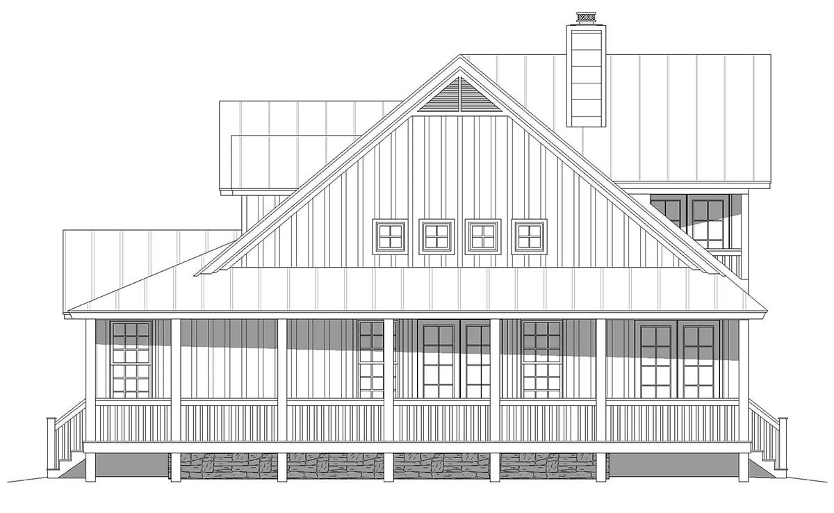 Country, Farmhouse, Traditional Plan with 2123 Sq. Ft., 3 Bedrooms, 4 Bathrooms, 2 Car Garage Picture 2
