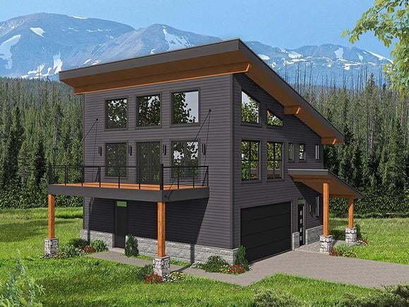 Garage-Living Plan 40816 Elevation