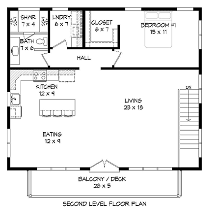 House Plan 40817 Second Level Plan