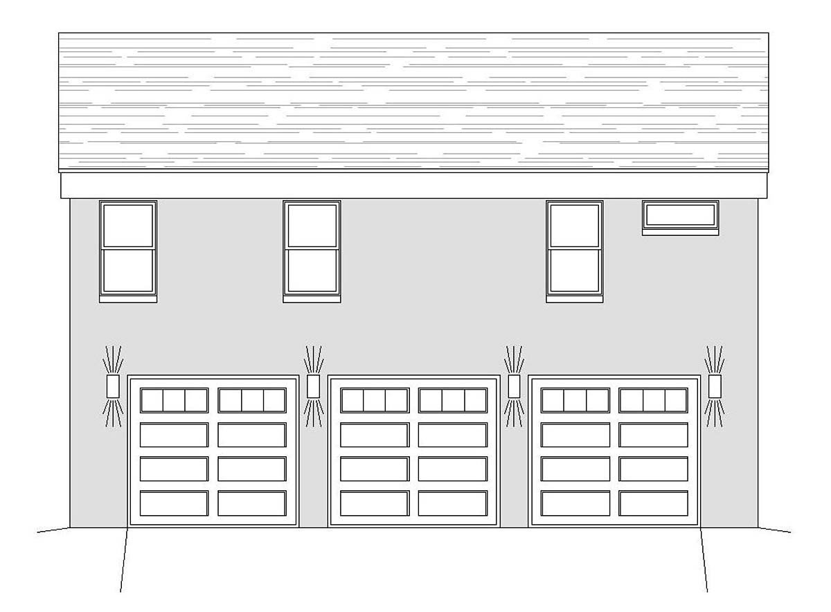 Contemporary Modern Rear Elevation of Plan 40817