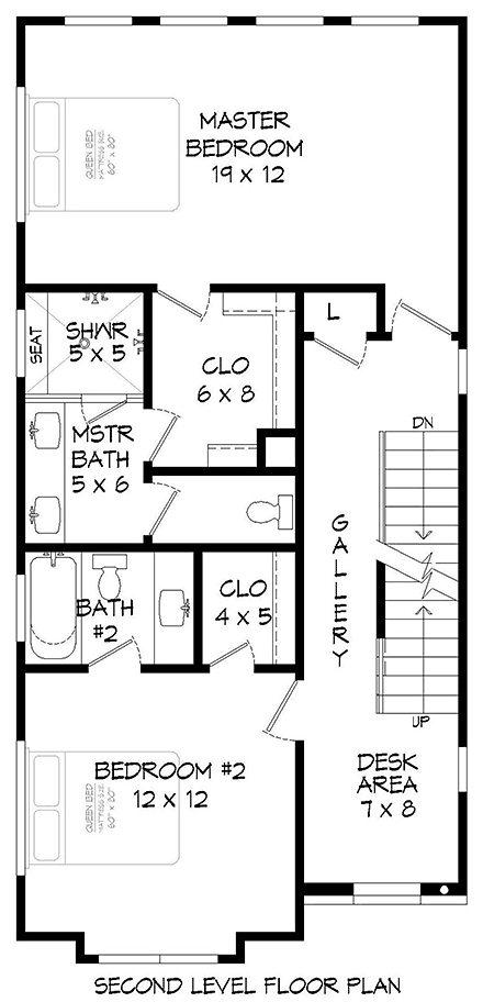 House Plan 40819 Second Level Plan