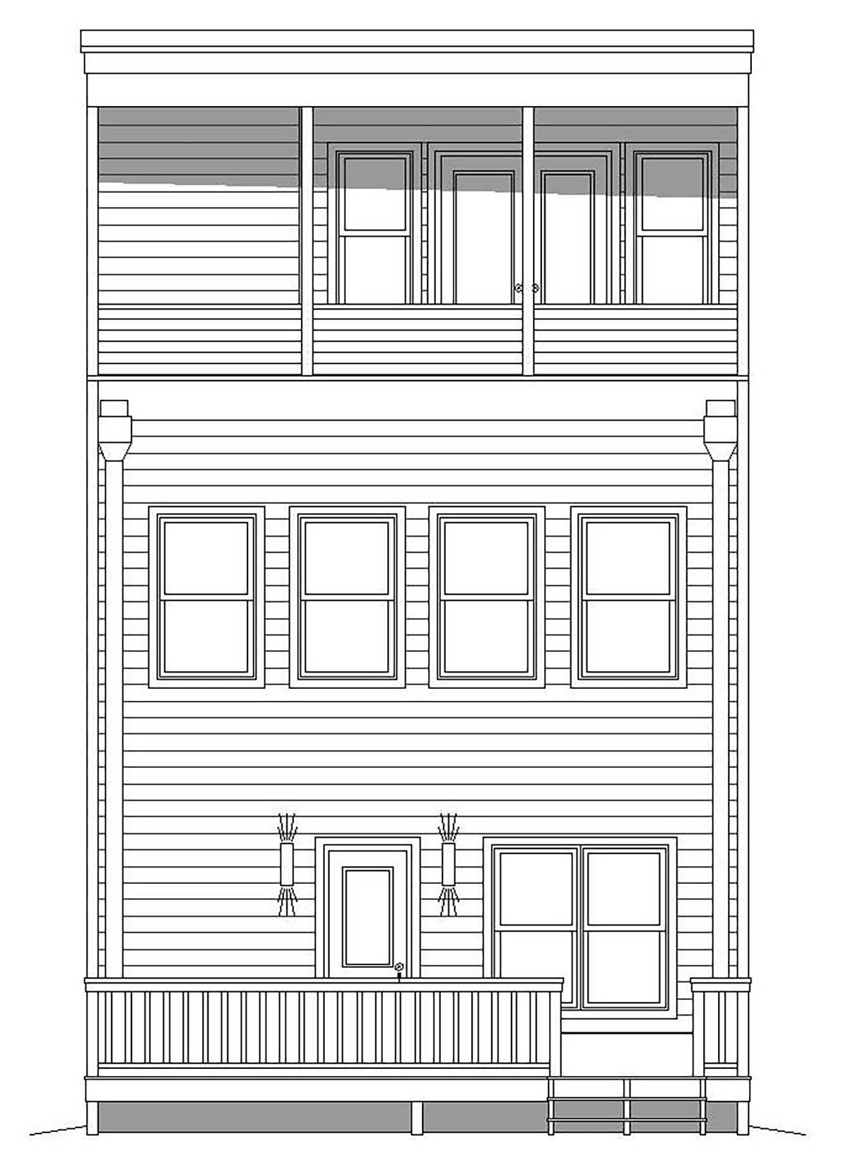 House Plan 40819 Narrow Lot Style With 2129 Sq Ft 3 Bed 3 Bath 1 Half Bath