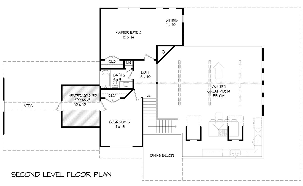 Country Farmhouse Level Two of Plan 40820