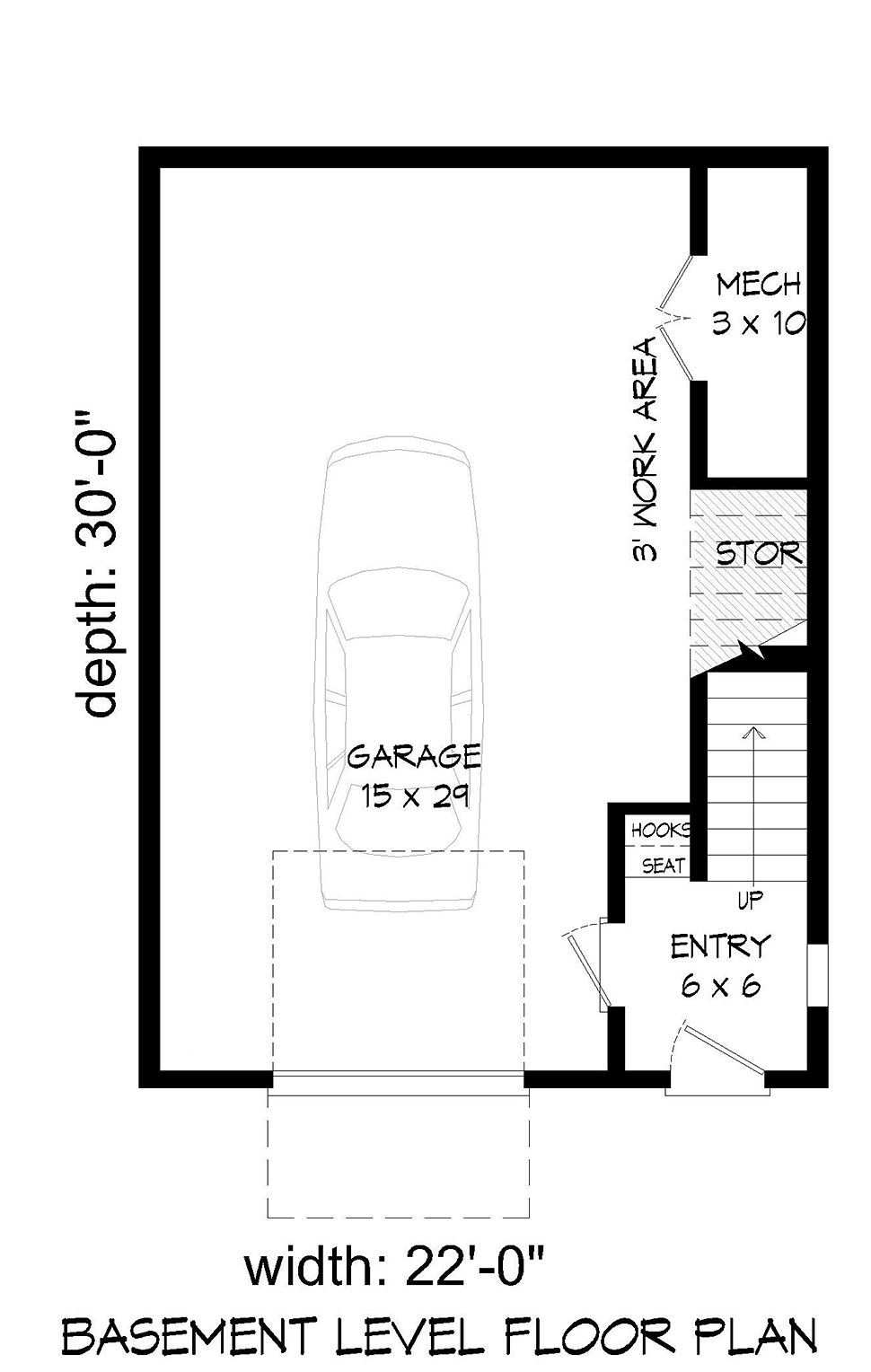 Contemporary Modern Lower Level of Plan 40821