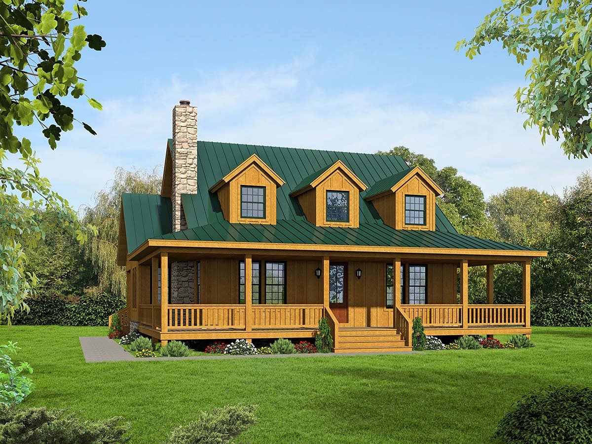 Country, Farmhouse, Traditional Plan with 2271 Sq. Ft., 3 Bedrooms, 4 Bathrooms Elevation