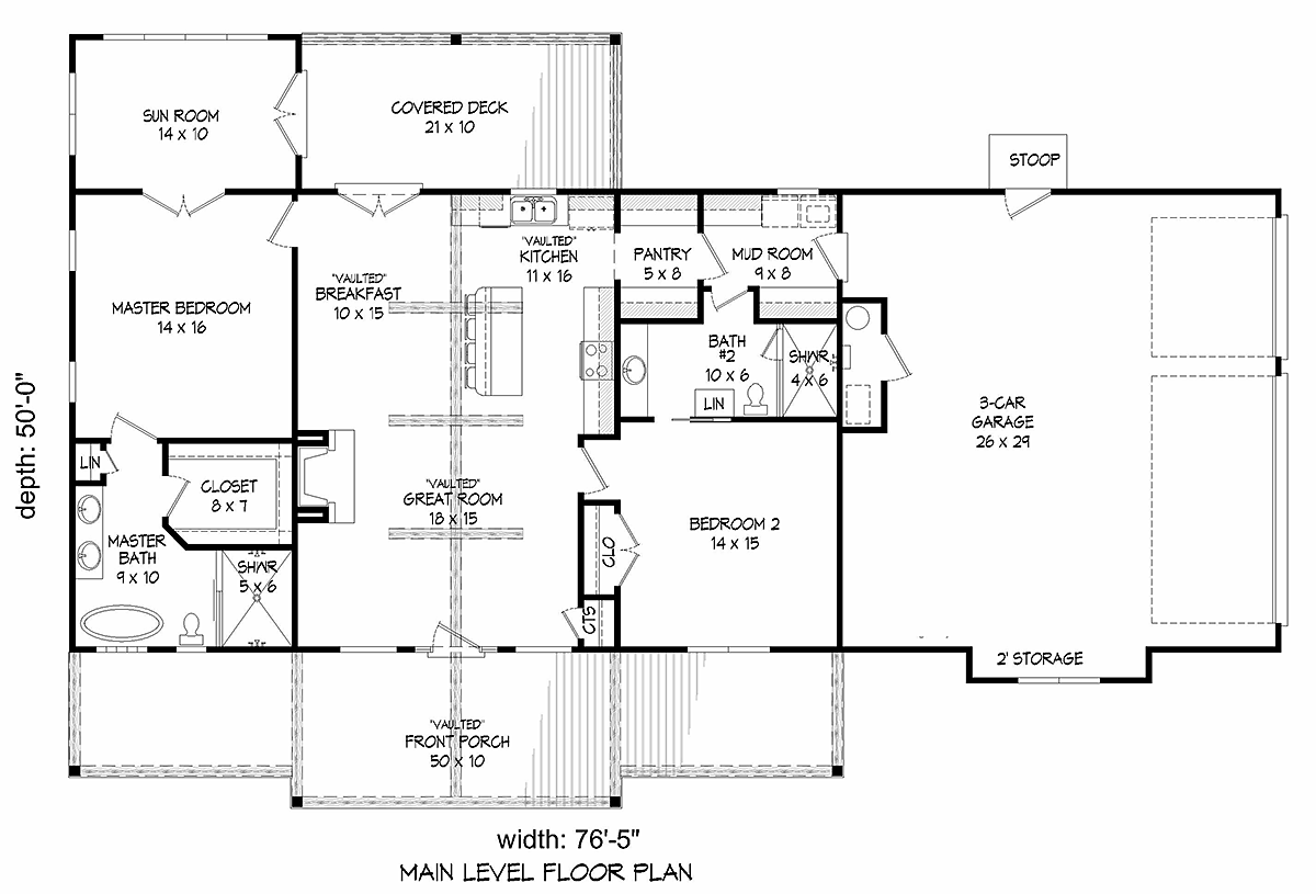 Country Ranch Level One of Plan 40824
