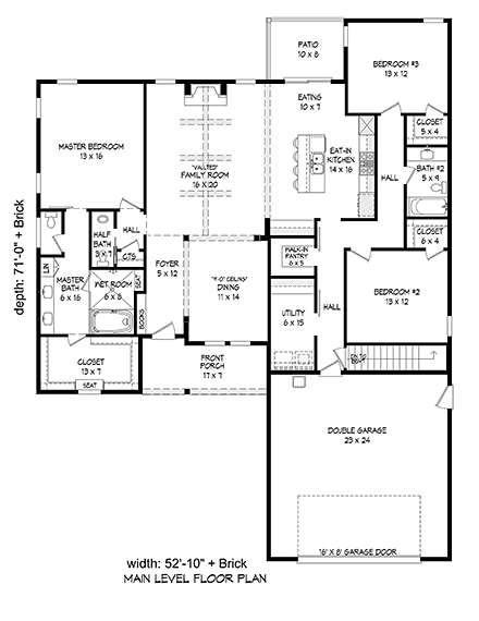 House Plan 40826 First Level Plan