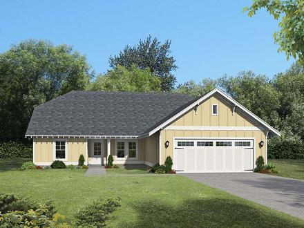 Cottage Craftsman Ranch Elevation of Plan 40827