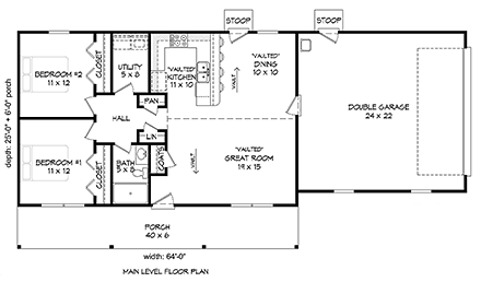 House Plan 40829 First Level Plan