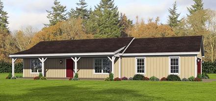 Cottage Country Farmhouse Ranch Elevation of Plan 40829