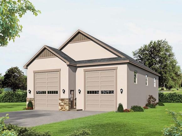 Garage Plan 40834 - 2 Car Garage Elevation