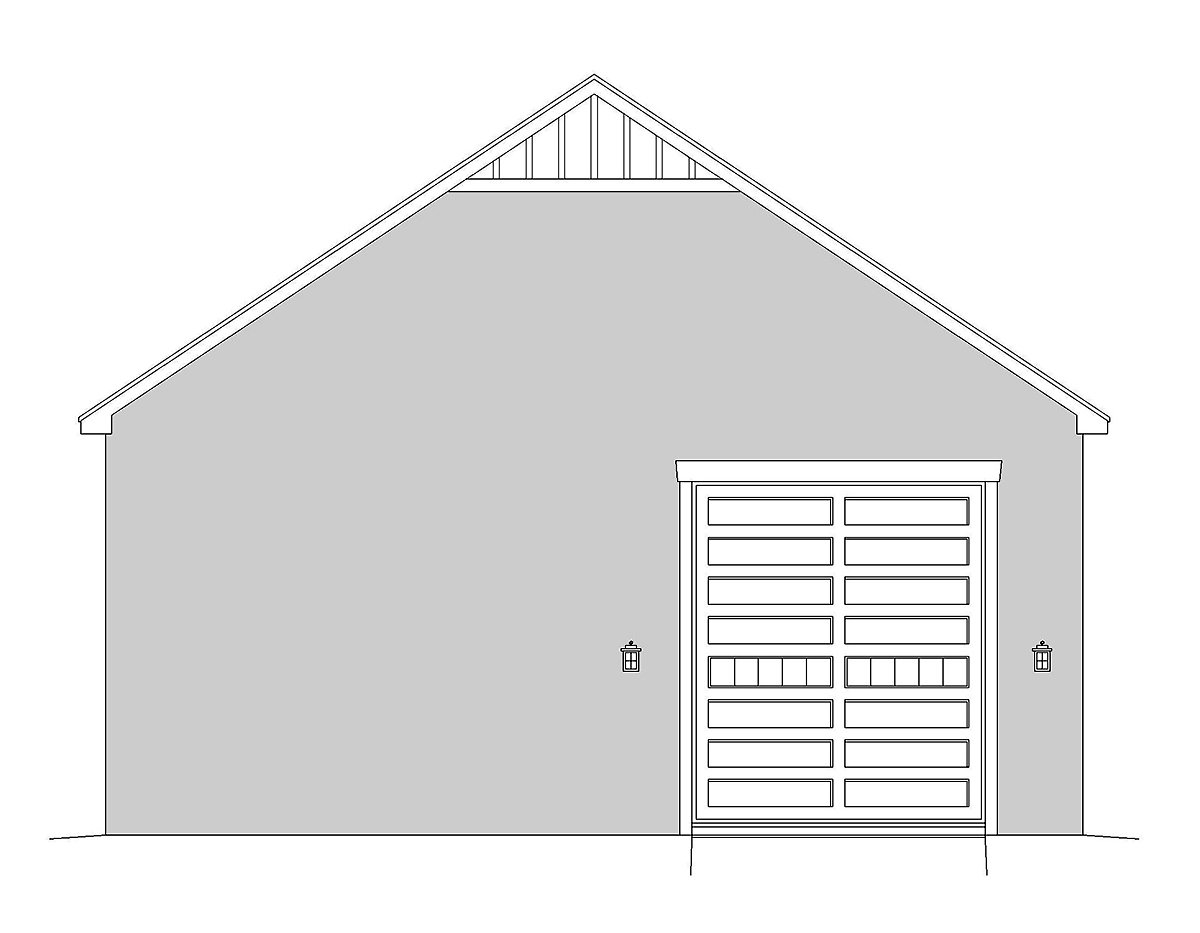 Country, European, French Country, Traditional 2 Car Garage Plan 40834, RV Storage Rear Elevation