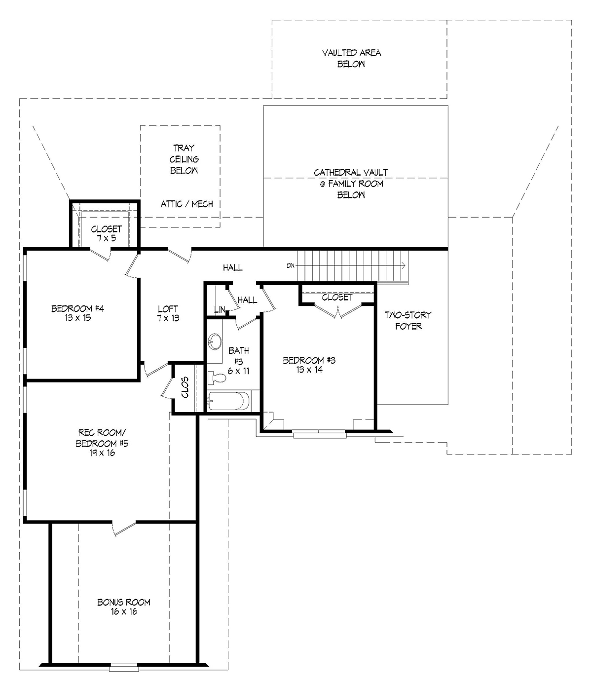 Country European Farmhouse French Country Traditional Level Two of Plan 40836